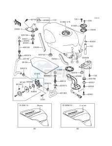 ZX 600 E [NINJA ZX-6] (E1-E3) [NINJA ZX-6] drawing FUEL TANK -- ZX600-E1- -