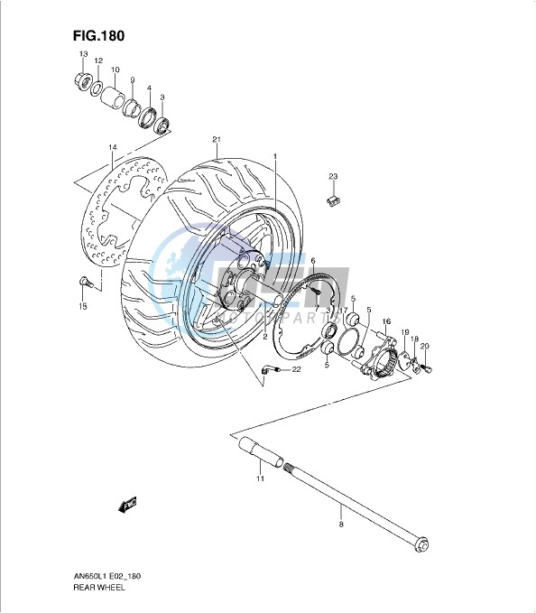 REAR WHEEL (AN650AL1 E19)