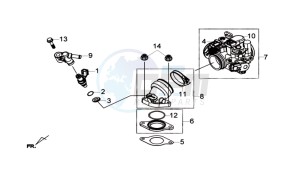 GTS 300i drawing INLET / FUEL INJECTOR / THROTTLE VALVE BODY