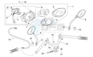 Scarabeo 50 2t e2 (eng. piaggio) drawing Handlebar - Dashboard