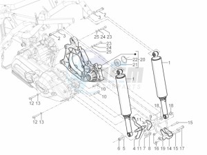 MP3 300 HPE (EMEA, APAC) drawing Rear suspension - Shock absorber/s