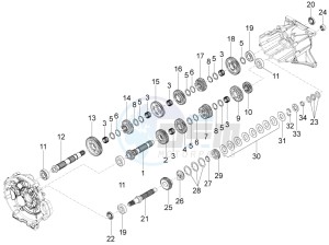 California 1400 Custom ABS 1380 WEG drawing Gear box - Gear assembly