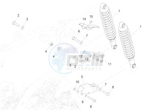 MEDLEY 150 4T IE ABS MA03M, M885M (APAC) drawing Rear suspension - Shock absorber/s