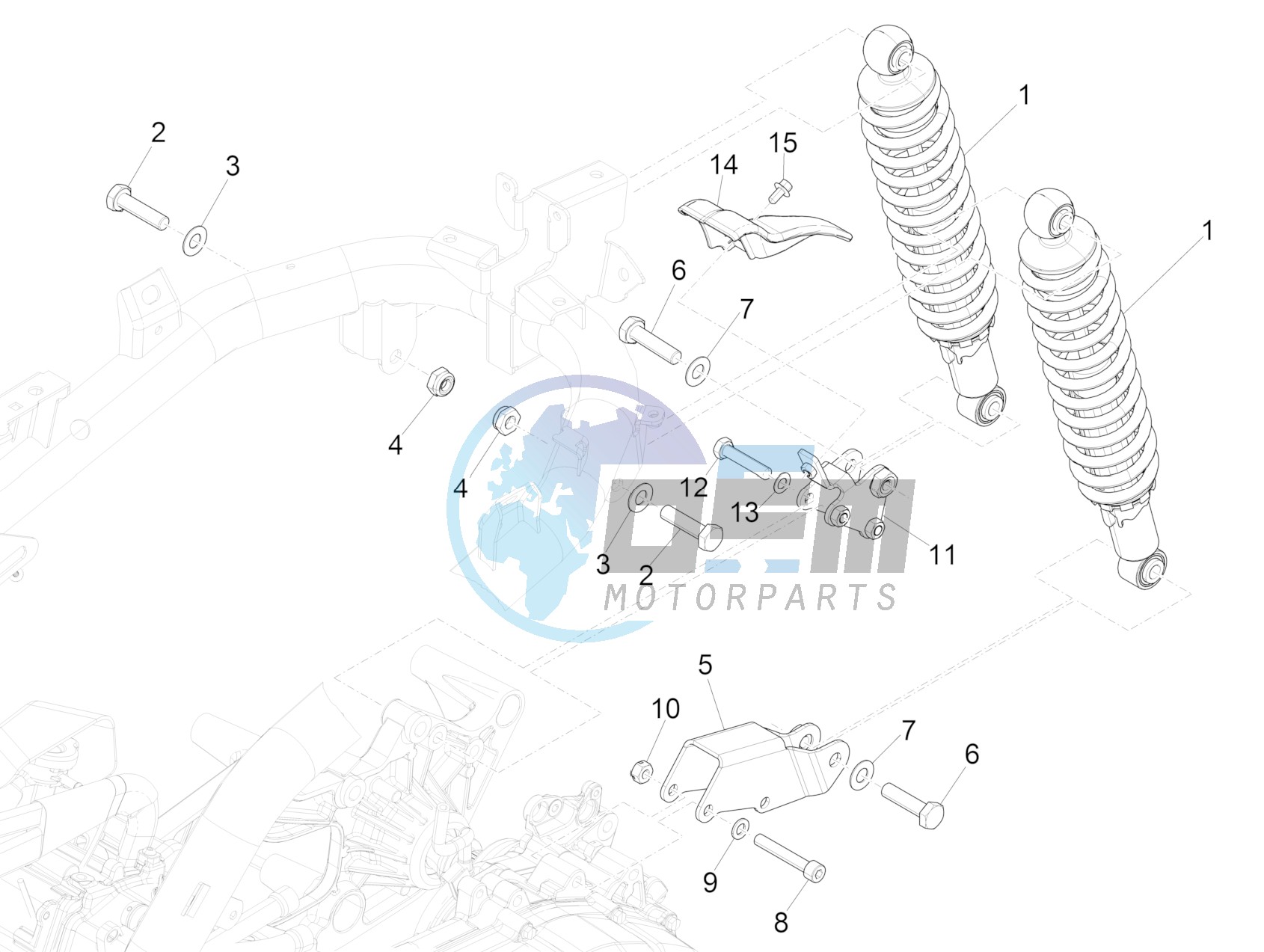 Rear suspension - Shock absorber/s