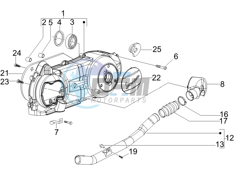 Crankcase cover and cooling