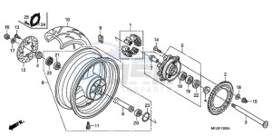 CBR600RRA France - (F / CMF 2F) drawing REAR WHEEL