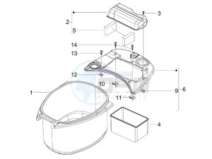 LX 125 4T ie E3 Vietnam drawing Helmet housing - Undersaddle