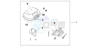 VFR800 drawing TOP BOX 45L DIGITAL SILVER