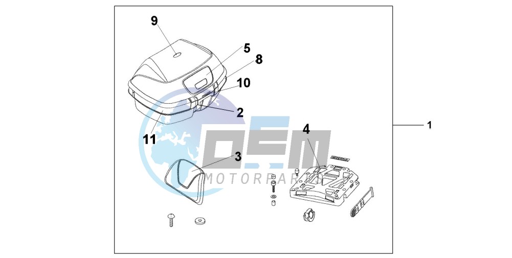 TOP BOX 45L DIGITAL SILVER