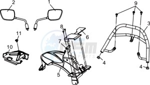 MIO 115 L7 drawing REAR MUDGUARD - INDICATORS