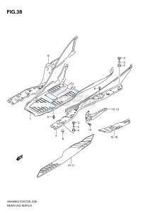 AN400 (E3-E28) Burgman drawing REAR LEG SHIELD