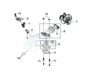 GTS 125 EFI drawing INLET / FUEL INJECTOR / THROTTLE VALVE BODY