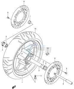 AN650 (E2) Burgman drawing FRONT WHEEL (AN650K4 K5)