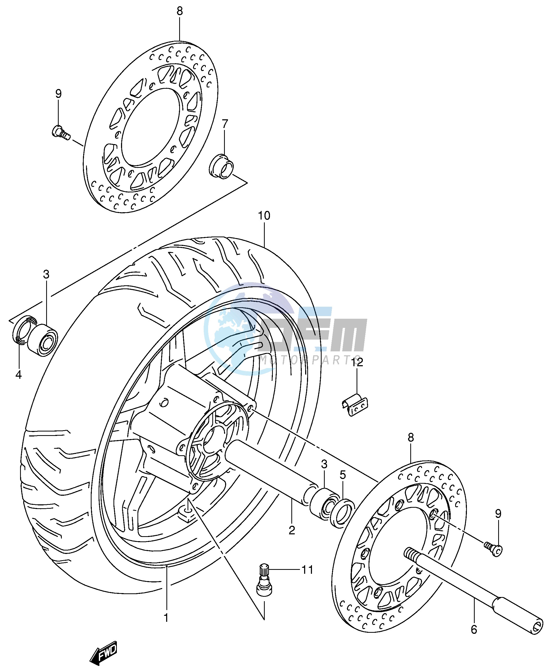 FRONT WHEEL (AN650K4 K5)