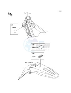 KX450F KX450D6F EU drawing Labels