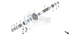 TRX300 FOURTRAX drawing KICK STARTER SPINDLE