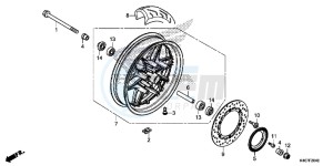 NSS125ADF Forza 125 - NSS125AD UK - (E) drawing FRONT WHEEL