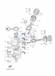 F350AETX drawing CRANKSHAFT--PISTON