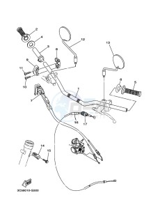 XT250 (B7C3) drawing STEERING HANDLE & CABLE