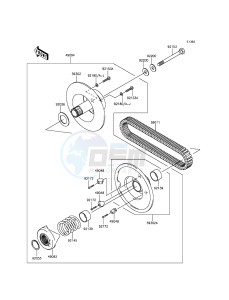 MULE 610 4x4 KAF400AGF EU drawing Driven Converter/Drive Belt