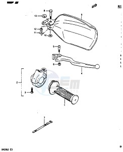 DR200 (G-H-J) drawing RIGHT HANDLE SWITCH