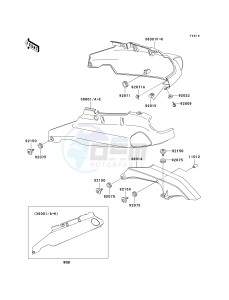 ZX 1100 D [NINJA ZX-11] (D4-D6) [NINJA ZX-11] drawing SIDE COVERS_CHAIN COVER