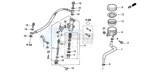 CBR600FS drawing REAR BRAKE MASTER CYLINDER