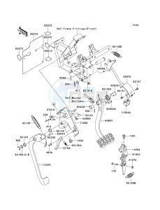 KRF 750 D [TERYX 750 4X4] (D8F) D8F drawing BRAKE PEDAL_THROTTLE LEVER