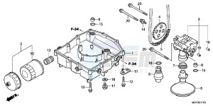 VFR800XB Crossrunner E drawing OIL PAN/ OIL PUMP