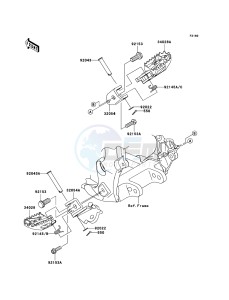 KLX450R KLX450ACF EU drawing Footrests