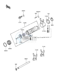 KZ 750 E (E2-E3) drawing GEAR CHANGE DRUM & FORKS -- 81 -82 KZ750-E2_E3- -