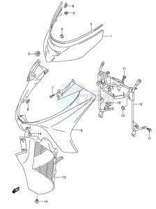 AN400 (E2) Burgman drawing FRONT LEG SHIELD (MODEL K5 K6)