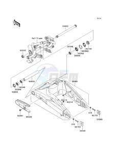 KLE 650 A [VERSYS] (9F-9F) A8F drawing SWINGARM