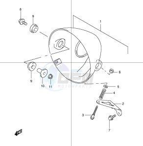 GSF1200 (E2) Bandit drawing HEADLAMP HOUSING (GSF1200K1 K2 K3 K4 ZK4 ZK5)