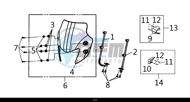 WIND SCREEN - R-L HANDLE GRIP