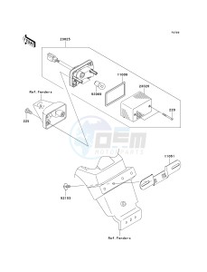 KL 250 G [SUPER SHERPA] (G9F) G9F drawing TAILLIGHT-- S- -