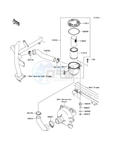 MULE 4010 DIESEL 4x4 KAF950FCF EU drawing Air Cleaner-Belt Converter