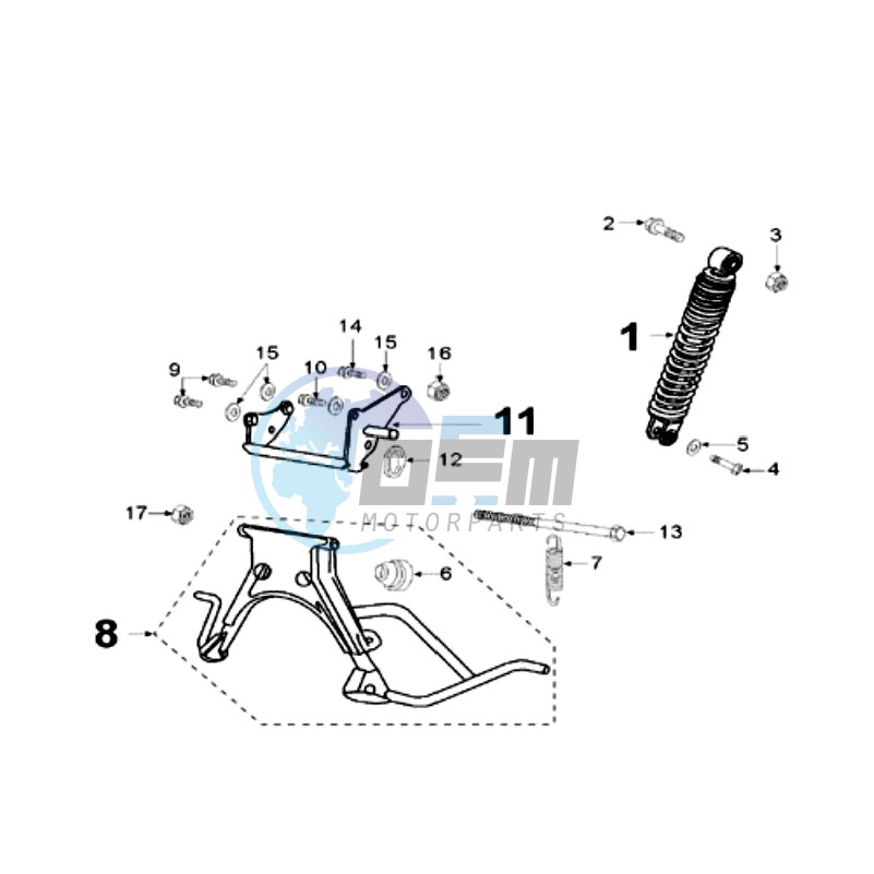 REAR SHOCK AND STAND