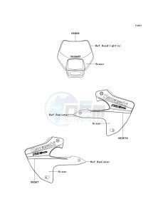 KLX 300 A [KLX300R] (A6F-A7A) A6F drawing DECALS-- A6F- --- GREEN- -