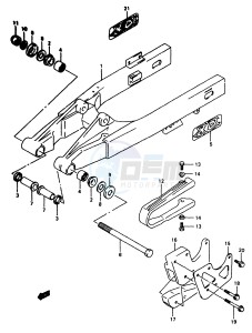 RM80 (T-V) drawing REAR SWINGING ARM