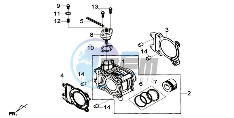 CYLINDER MET PISTON