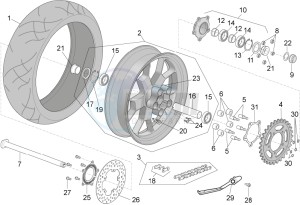 RSV4 1000 RACING FACTORY E4 ABS (APAC) drawing Rear wheel