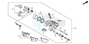 FES125 S-WING drawing REAR BRAKE CALIPER (FES1253-5)(FES1503-5)