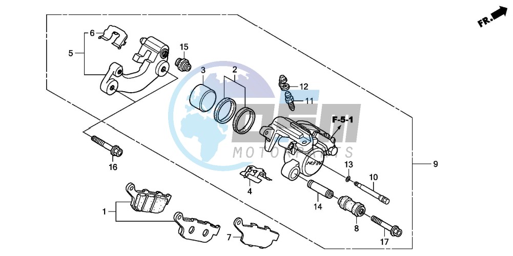 REAR BRAKE CALIPER (FES1253-5)(FES1503-5)