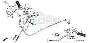 CRF70FB CRF70F ED drawing HANDLE LEVER/ SWITCH/ CABLE