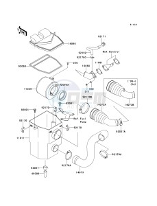 KAF 400 A [MULE 610 4X4] (A6F-AF) A8F drawing AIR CLEANER