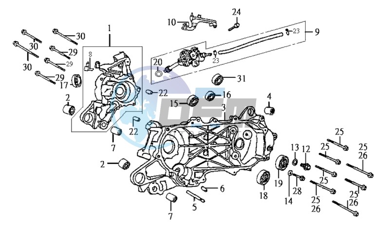 CRANKCASE L / R / STARTER