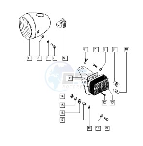 CLASSIC_25-45kmh_K2-K6 50 K2-K6 drawing Head lamp