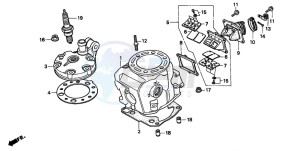 CR250R drawing CYLINDER HEAD