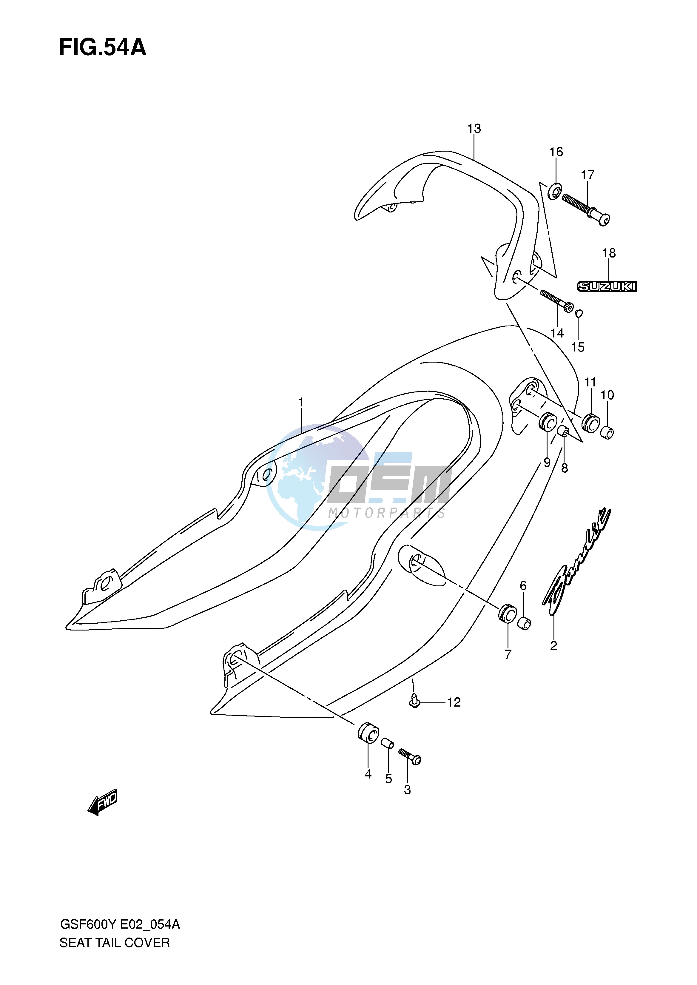 SEAT TAIL COVER (GSF600K1 UK1)